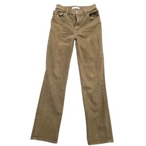 Abercrombie & Fitch The 90s Straight Ultra High Rise Jeans Olive Brown 25 0R